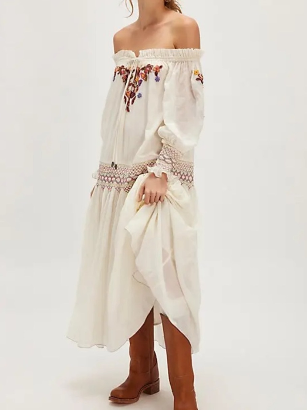 NWOT Free People Harvest Moon Embroidered Maxi Dress